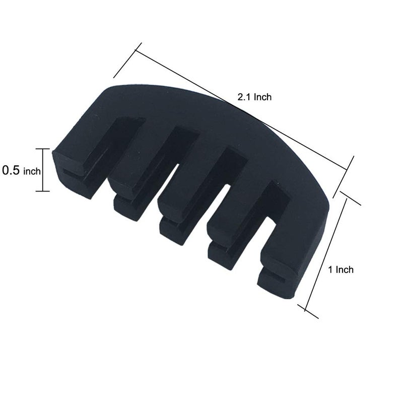 Amgate 4 PCS Rubber Violin Practice Mute Set, Included 2 PCS Claw Style & 2 PCS Round Tourte Style, Black - Image 2